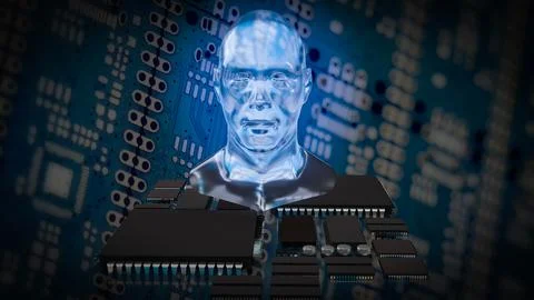 The Head Bust on pub Board background 3d rendering.. 写真素材