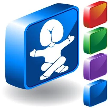 Head in butt 3d icon Stock Illustration