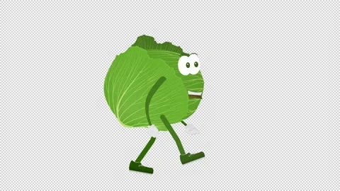 Head of cabbage. Animation of cabbage cartoon character. Cartoon Video stock 157001290