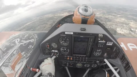 Head camera view from an acrobatic stunt plane Stock Footage 147515034