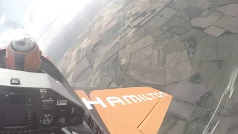 Head camera view from an acrobatic stunt plane Stock Footage 147515164