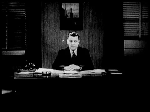 The head of the Campaign Against Syphilis, R.A. Vunderlar, discusses the Stock Footage 75411598