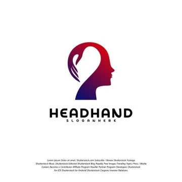 Head care logo vector, Head intelligence logo designs concept vector Stock Illustration