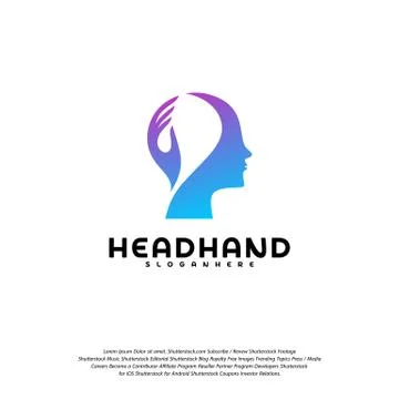 Head care logo vector, Head intelligence logo designs concept vector Stock Illustration