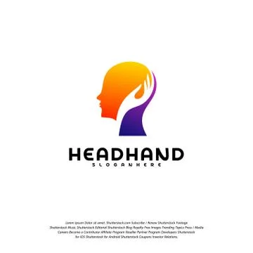 Head care logo vector, Head intelligence logo designs concept vector Stock Illustration