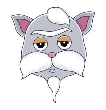 Head of cat in cartoon style. Vector illustration. Illustrazione stock
