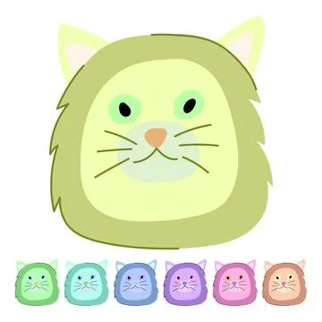 Head cat face vector cartoon graphic Stock Illustration