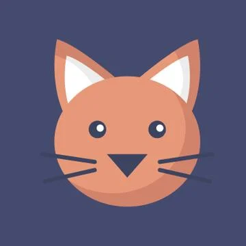 Head of cat isolated on white background vector illustration Stock Illustration