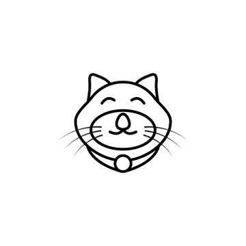 Head cat vector design template illustration Stock Illustration