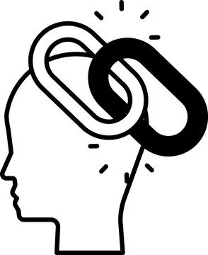 Head with a chain around it Stock Illustration