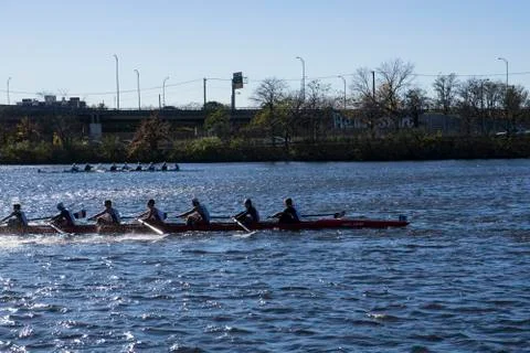 Head Of The Charles Regatta annual sculling competition Stock Photos