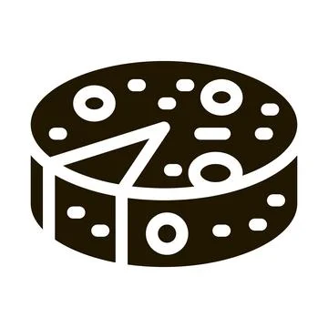 Head of cheese icon Vector Glyph Illustration Stock-Illustration