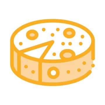 Head of cheese icon vector outline illustration Stock-Illustration