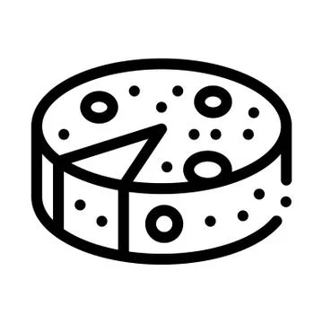Head of cheese icon vector outline illustration Illustrazione stock