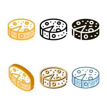Head of cheese icon vector outline variations 库存插图