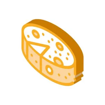 Head of cheese isometric icon vector illustration Stock-Illustration