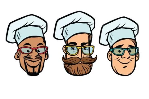 Head chefs multi-ethnic group Stock Illustration