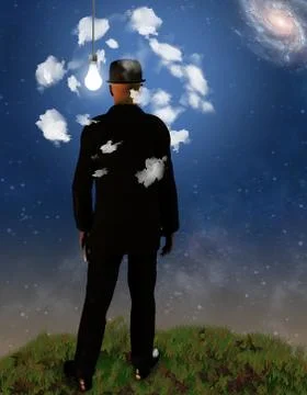 Head in the clouds Stock Illustration