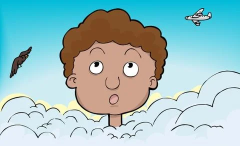 Head In The Clouds Stock Illustration