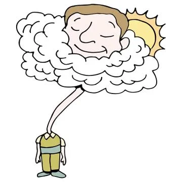 Head in clouds Stock Illustration