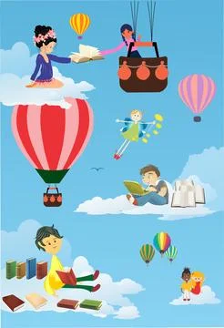 Head in the clouds, Stock Illustration