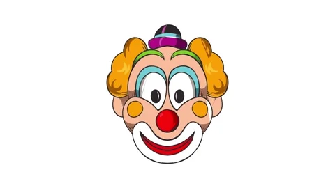 Head of clown icon animation Video stock 157156538