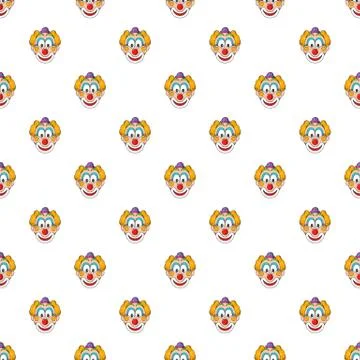 Head clown pattern, cartoon style Stock Illustration