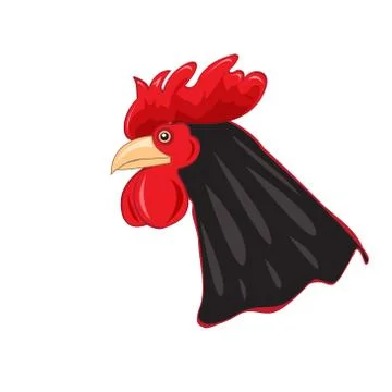 The head of the cock on white background. The rooster sign in the Chinese h.. Stock Illustration