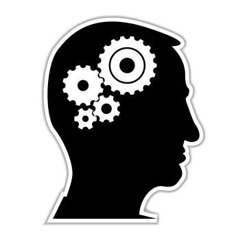 Head with cogs Stock Illustration
