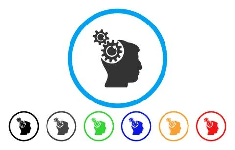 Head Cogs Rotation Rounded Icon Illustrazione stock