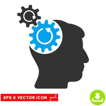 Head Cogs Rotation Vector Eps Icon Stock Illustration
