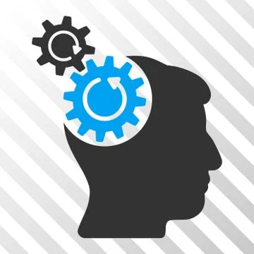 Head Cogs Rotation Vector Icon イラスト素材