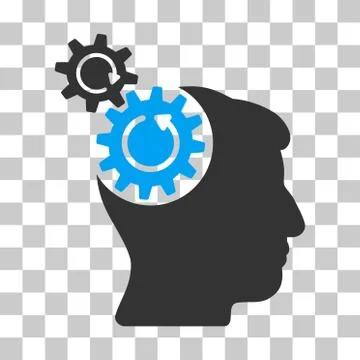 Head Cogs Rotation Vector Icon Stock Illustration