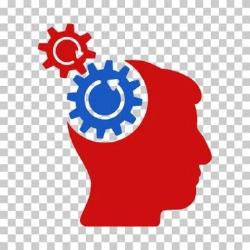 Head Cogs Rotation Vector Icon イラスト素材