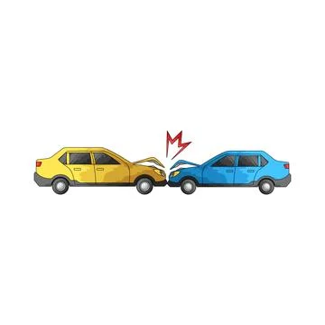 Head-on collision illustration Stock Illustration