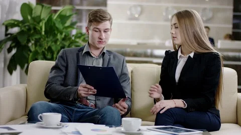 Head of the company interviewing new employee Stock Footage
