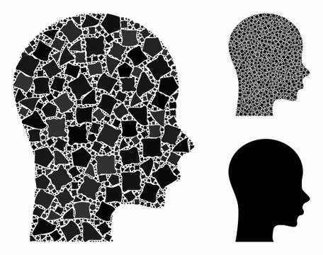 Head Composition Icon of Bumpy Elements Illustrazione stock