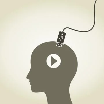 Head the computer Stock Photos