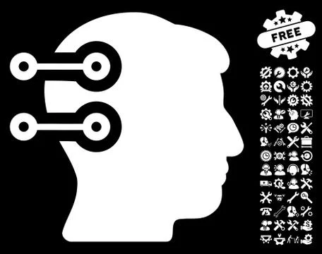 Head Connectors Vector Icon With Tools Bonus 스톡 일러스트