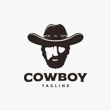 Head of cowboy logo mascot vector on white background Stock Illustration