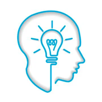 Head creating a new idea, imagination and success, icon vector Stock Illustration