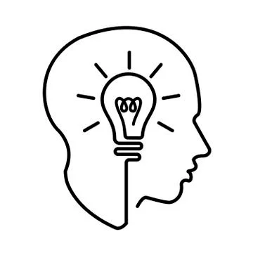 Head creating a new idea, imagination and success, icon vector Stock Illustration