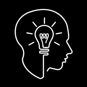 Head creating a new idea, imagination and success, icon vector Stock Illustration