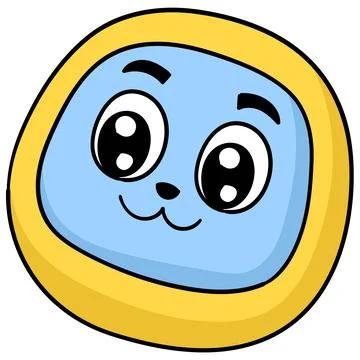 The head of a creature with a cute face. doodle icon drawing Stock Illustration