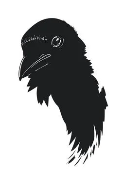 Head of crow Stock Illustration
