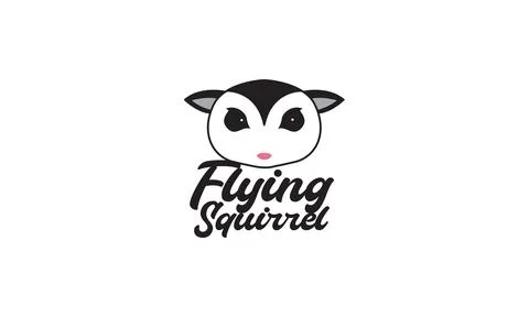 Head cute flying squirrel logo vector icon illustration design Illustrazione stock