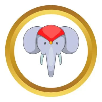 Head of decorated elephant vector icon Stock Illustration