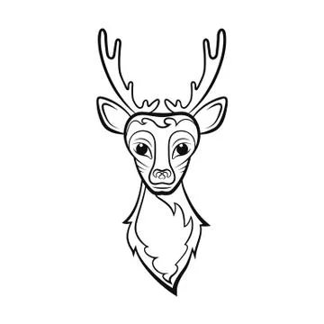 Head of a deer. Stock Illustration