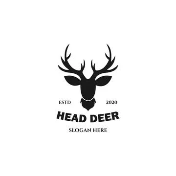 Head deer vintage logo vector illustration template design Illustrazione stock