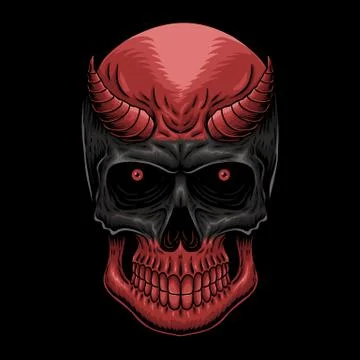 Head Demon skull vector illustration Illustrazione stock